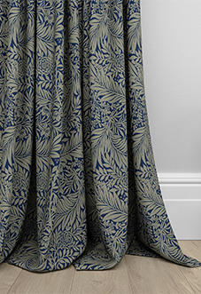 William Morris Larkspur, Woven Indigo - Made to Measure Curtains
